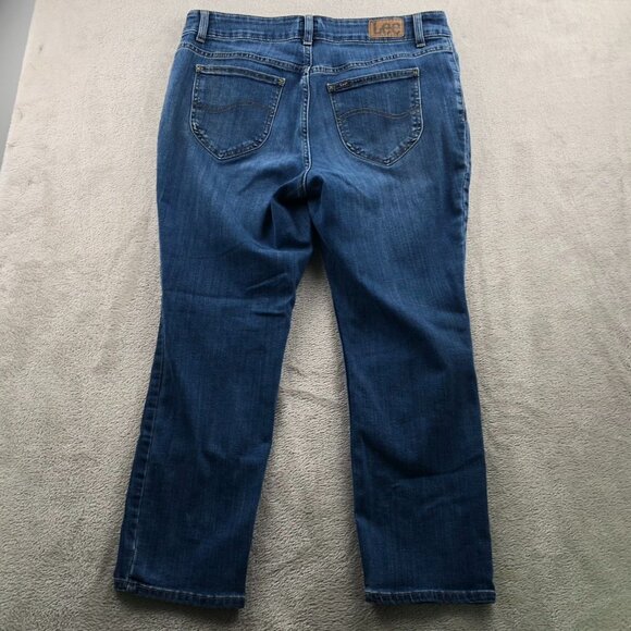 Lee Womens Jeans Size 16WP Smart Fit Stretch Blue Denim Classic Casual Straight - Picture 16 of 16